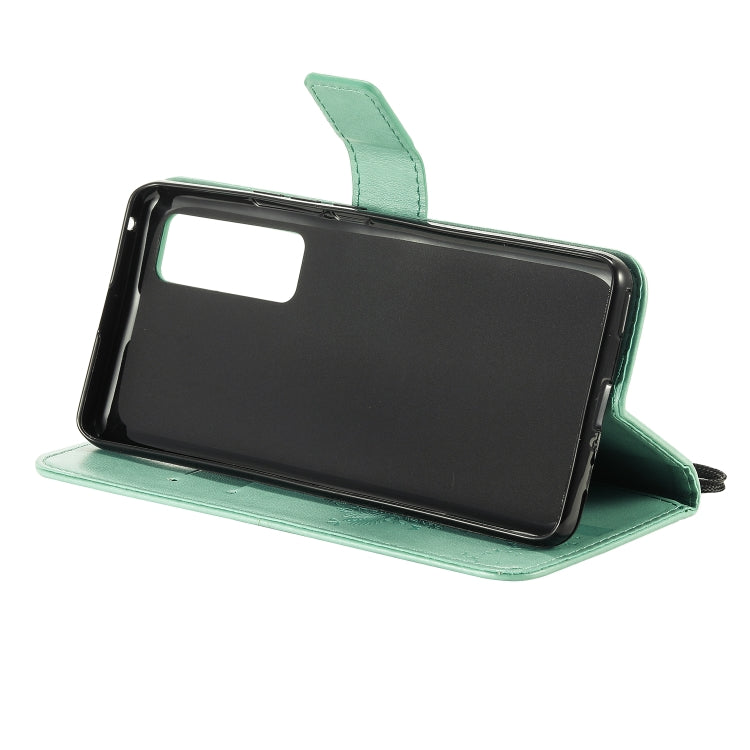 For Huawei Nova 7 Pro Tree & Cat Embossed Pattern Horizontal Flip Leather Case with Holder & Card Slots & Wallet & Lanyard