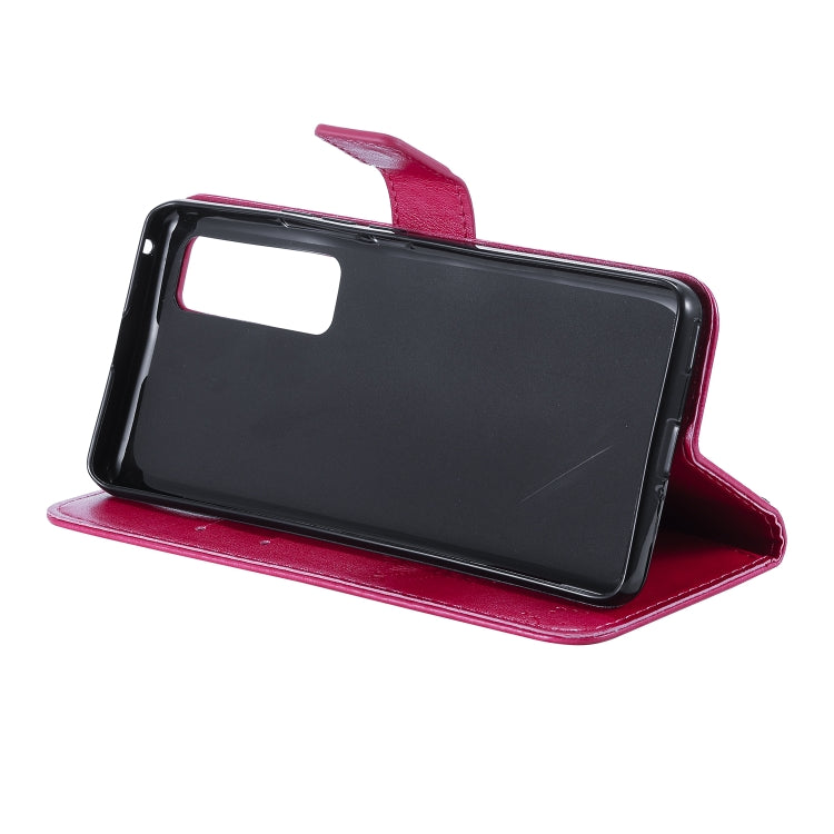 For Huawei Nova 7 Pro Tree & Cat Embossed Pattern Horizontal Flip Leather Case with Holder & Card Slots & Wallet & Lanyard