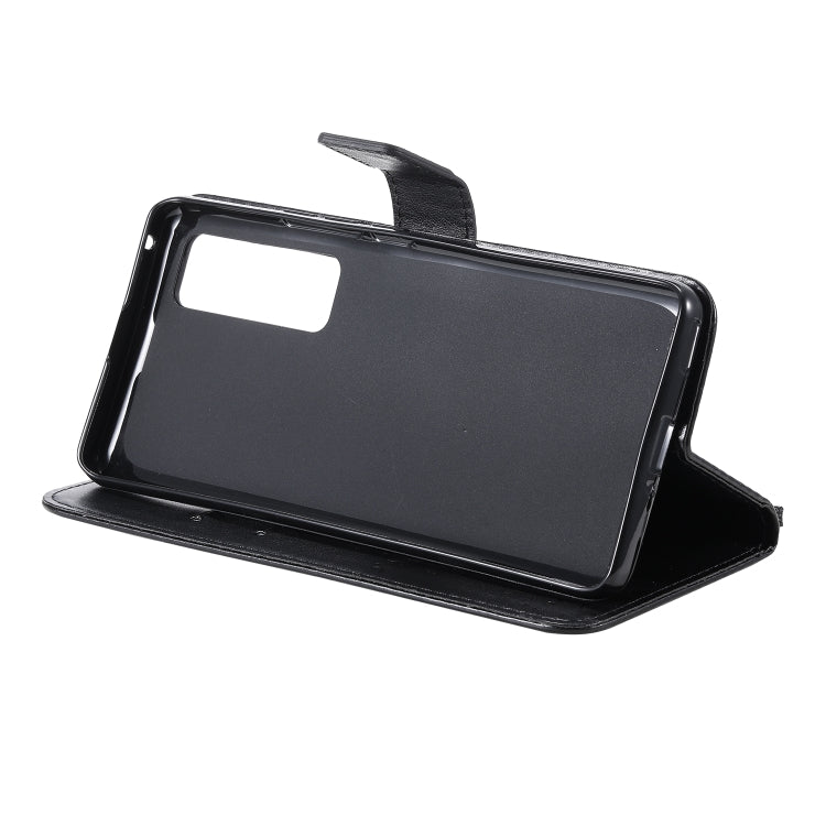 For Huawei Nova 7 Pro Tree & Cat Embossed Pattern Horizontal Flip Leather Case with Holder & Card Slots & Wallet & Lanyard