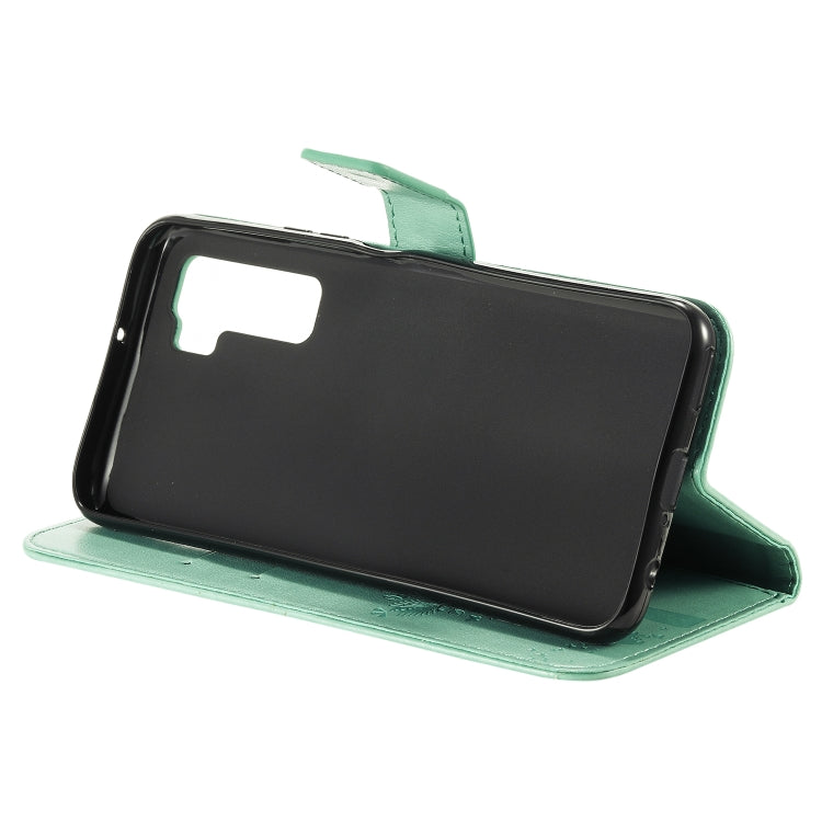 For Huawei Nova 7 SE Tree & Cat Embossed Pattern Horizontal Flip Leather Case with Holder & Card Slots & Wallet & Lanyard