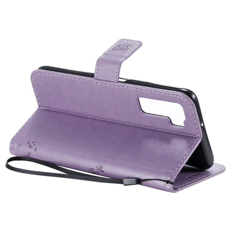 For Huawei Nova 7 SE Tree & Cat Embossed Pattern Horizontal Flip Leather Case with Holder & Card Slots & Wallet & Lanyard