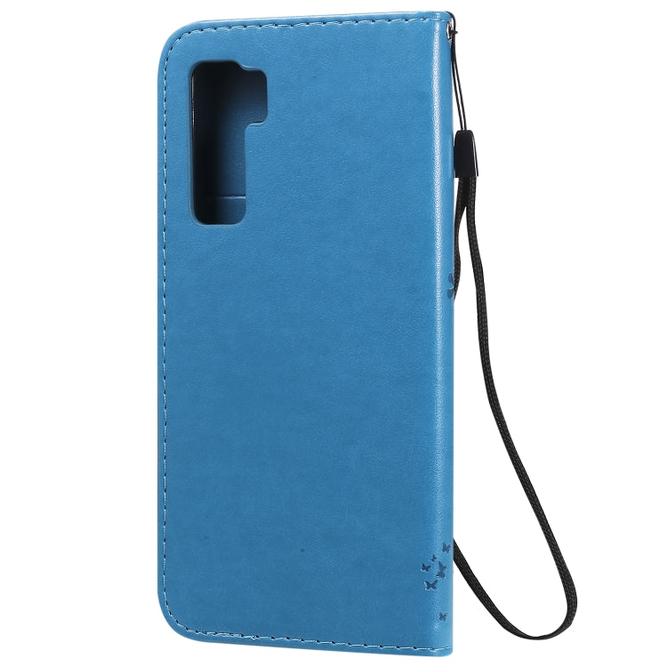 For Huawei Nova 7 SE Tree & Cat Embossed Pattern Horizontal Flip Leather Case with Holder & Card Slots & Wallet & Lanyard