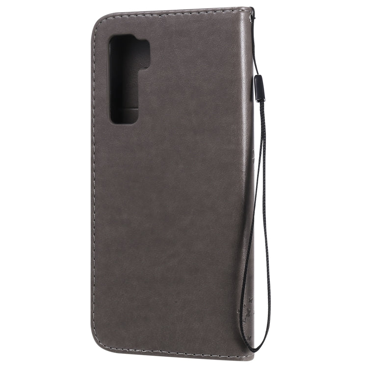 For Huawei Nova 7 SE Tree & Cat Embossed Pattern Horizontal Flip Leather Case with Holder & Card Slots & Wallet & Lanyard