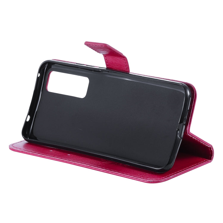 For Huawei Nova 7 Tree & Cat Embossed Pattern Horizontal Flip Leather Case with Holder & Card Slots & Wallet & Lanyard