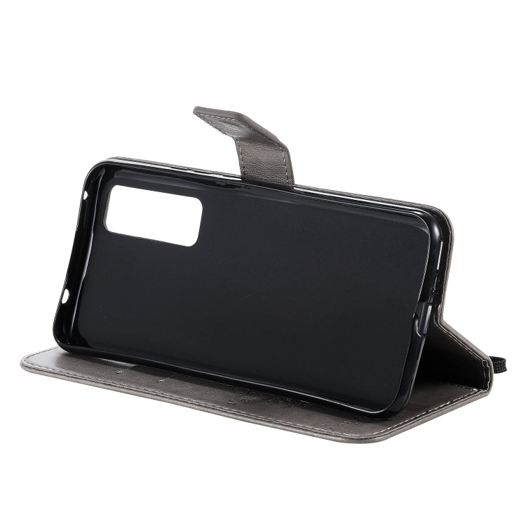 For Huawei Nova 7 Tree & Cat Embossed Pattern Horizontal Flip Leather Case with Holder & Card Slots & Wallet & Lanyard