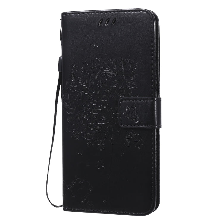 For Huawei Nova 7 Tree & Cat Embossed Pattern Horizontal Flip Leather Case with Holder & Card Slots & Wallet & Lanyard