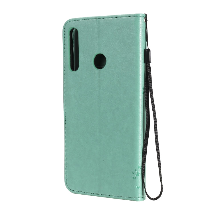 For Huawei P40 Lite E Tree & Cat Embossed Pattern Horizontal Flip Leather Case with Holder & Card Slots & Wallet & Lanyard