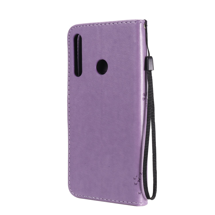 For Huawei P40 Lite E Tree & Cat Embossed Pattern Horizontal Flip Leather Case with Holder & Card Slots & Wallet & Lanyard