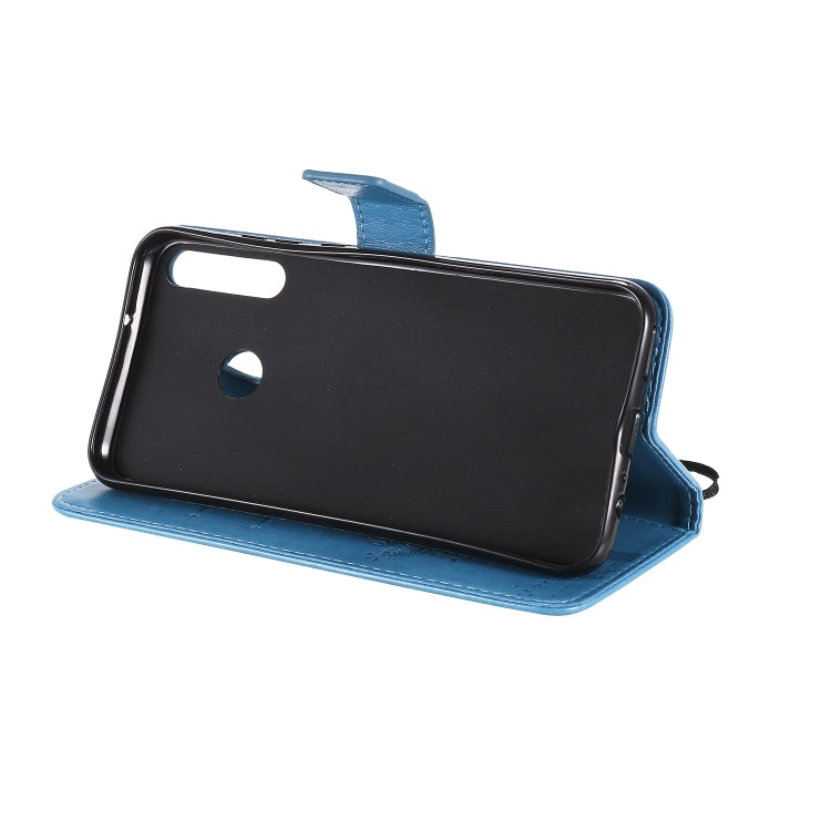 For Huawei P40 Lite E Tree & Cat Embossed Pattern Horizontal Flip Leather Case with Holder & Card Slots & Wallet & Lanyard