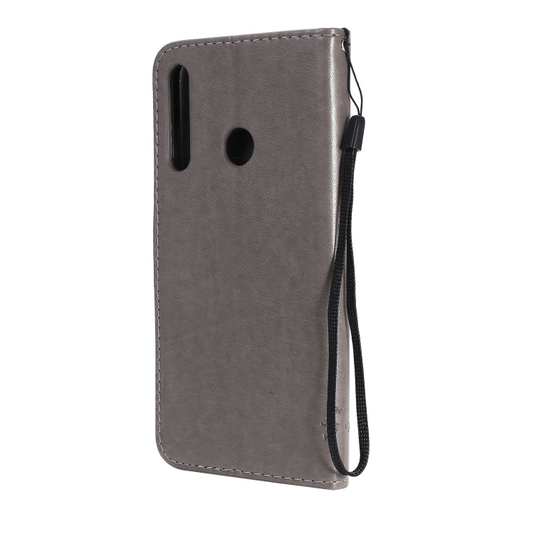 For Huawei P40 Lite E Tree & Cat Embossed Pattern Horizontal Flip Leather Case with Holder & Card Slots & Wallet & Lanyard