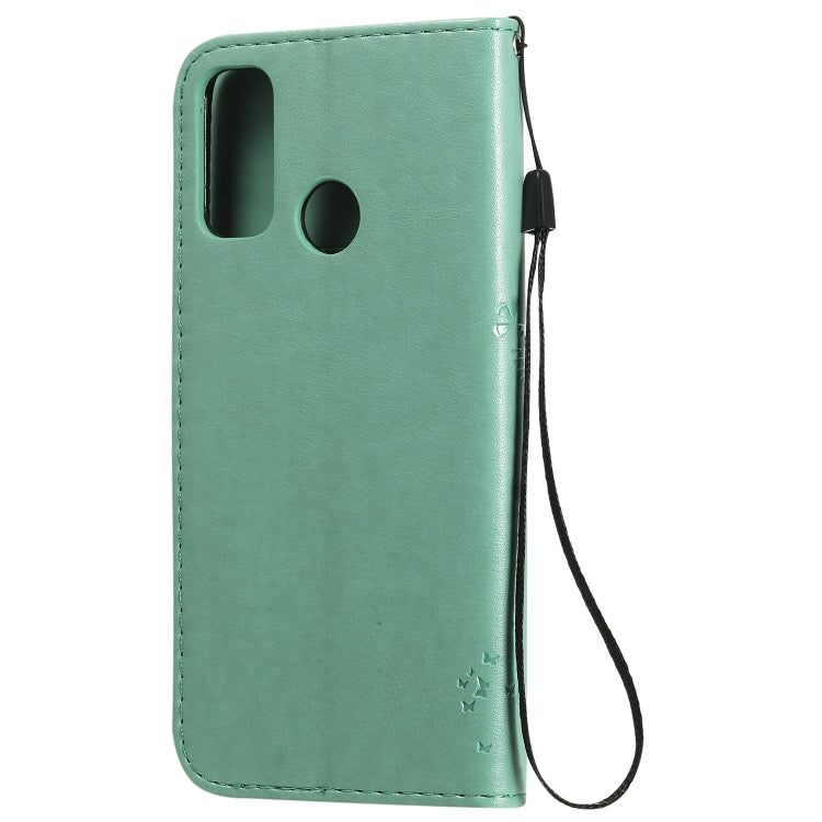 For Huawei P Smart 2020 Tree & Cat Embossed Pattern Horizontal Flip Leather Case with Holder & Card Slots & Wallet & Lanyard