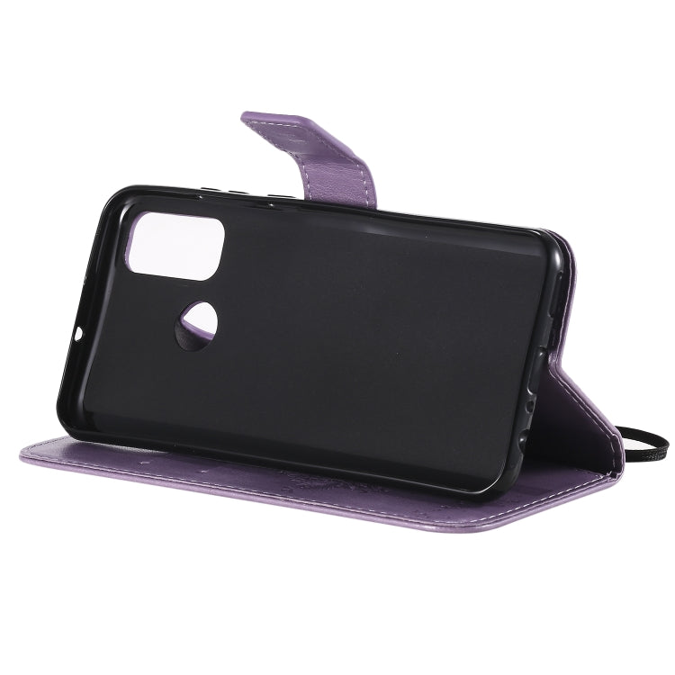 For Huawei P Smart 2020 Tree & Cat Embossed Pattern Horizontal Flip Leather Case with Holder & Card Slots & Wallet & Lanyard