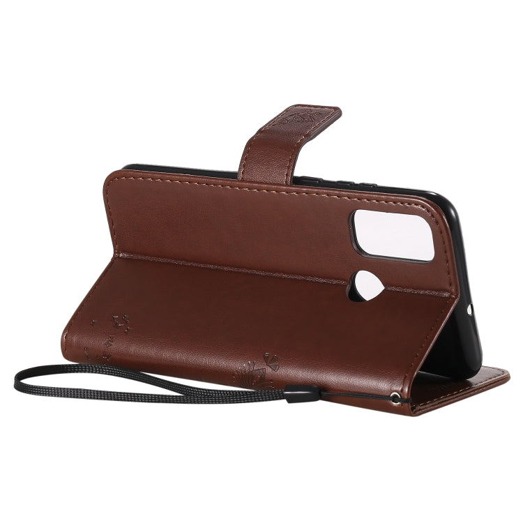 For Huawei P Smart 2020 Tree & Cat Embossed Pattern Horizontal Flip Leather Case with Holder & Card Slots & Wallet & Lanyard