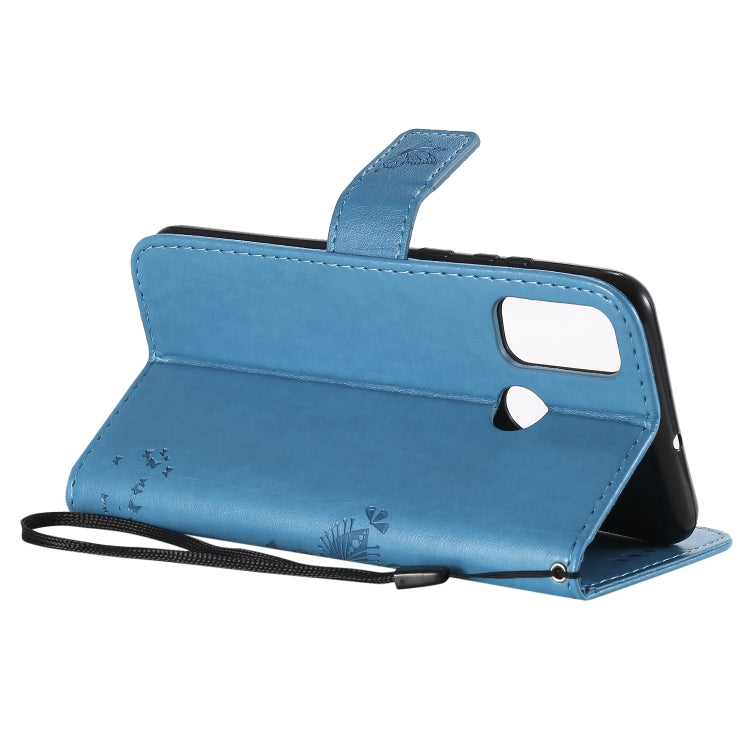 For Huawei P Smart 2020 Tree & Cat Embossed Pattern Horizontal Flip Leather Case with Holder & Card Slots & Wallet & Lanyard