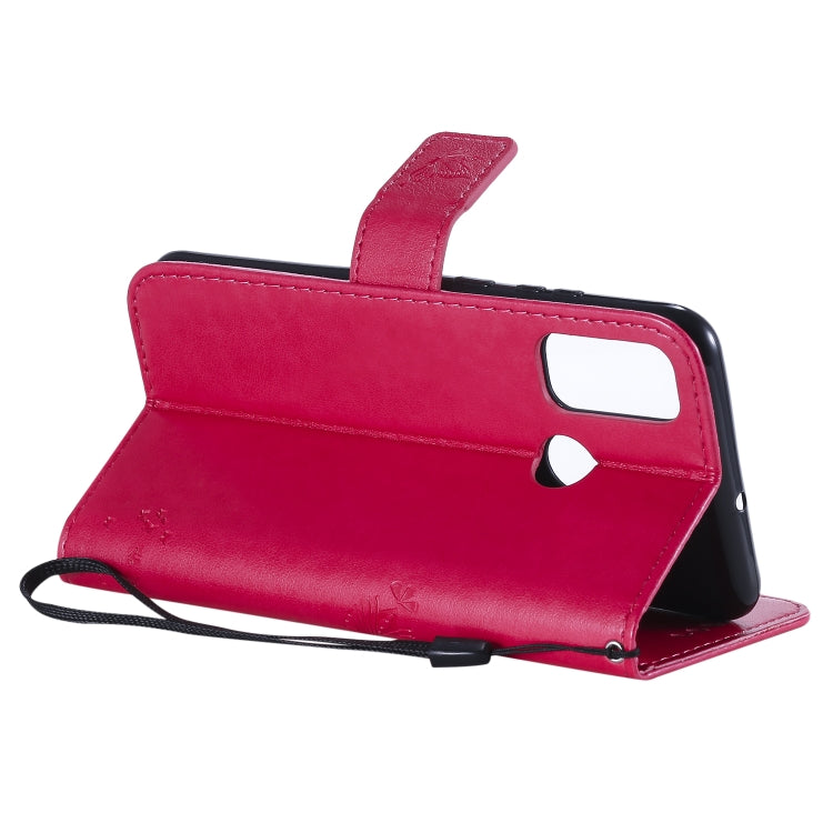 For Huawei P Smart 2020 Tree & Cat Embossed Pattern Horizontal Flip Leather Case with Holder & Card Slots & Wallet & Lanyard