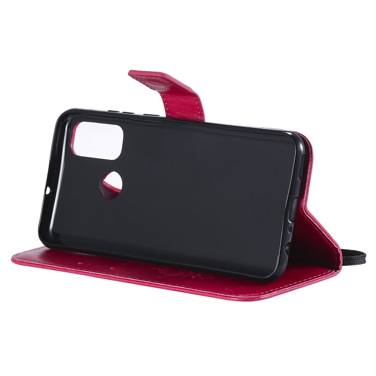 For Huawei P Smart 2020 Tree & Cat Embossed Pattern Horizontal Flip Leather Case with Holder & Card Slots & Wallet & Lanyard