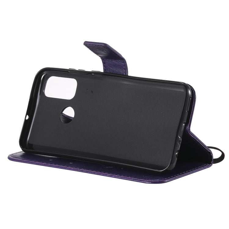 For Huawei P Smart 2020 Tree & Cat Embossed Pattern Horizontal Flip Leather Case with Holder & Card Slots & Wallet & Lanyard