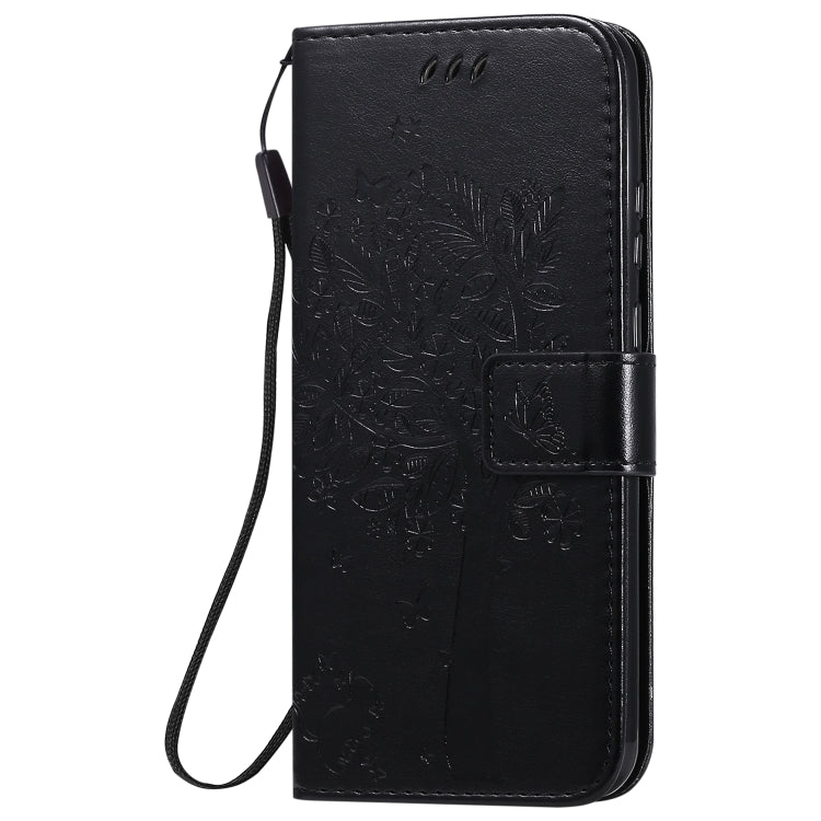 For Huawei P Smart 2020 Tree & Cat Embossed Pattern Horizontal Flip Leather Case with Holder & Card Slots & Wallet & Lanyard