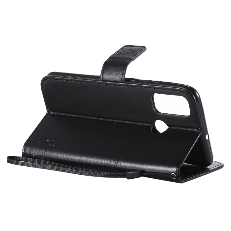 For Huawei P Smart 2020 Tree & Cat Embossed Pattern Horizontal Flip Leather Case with Holder & Card Slots & Wallet & Lanyard