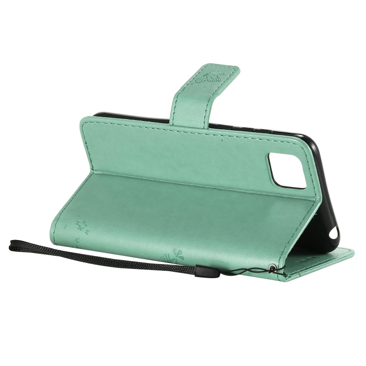 For Huawei Y5p Tree & Cat Embossed Pattern Horizontal Flip Leather Case with Holder & Card Slots & Wallet & Lanyard