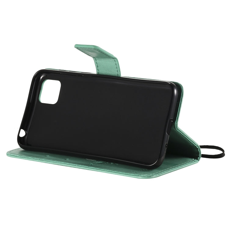 For Huawei Y5p Tree & Cat Embossed Pattern Horizontal Flip Leather Case with Holder & Card Slots & Wallet & Lanyard