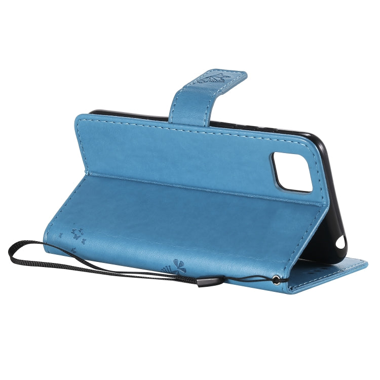 For Huawei Y5p Tree & Cat Embossed Pattern Horizontal Flip Leather Case with Holder & Card Slots & Wallet & Lanyard