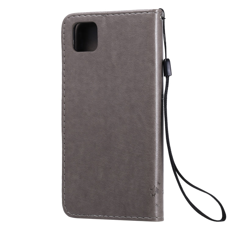 For Huawei Y5p Tree & Cat Embossed Pattern Horizontal Flip Leather Case with Holder & Card Slots & Wallet & Lanyard