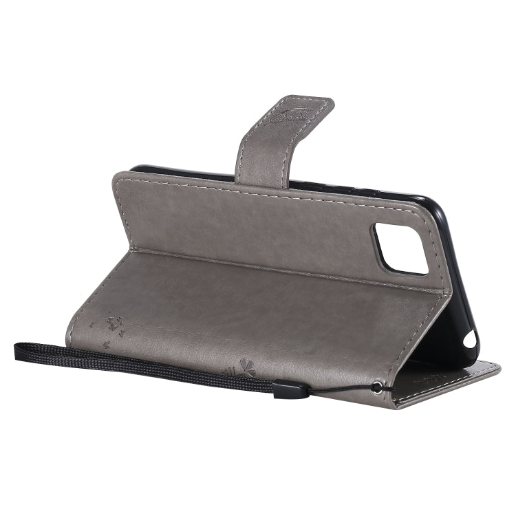 For Huawei Y5p Tree & Cat Embossed Pattern Horizontal Flip Leather Case with Holder & Card Slots & Wallet & Lanyard