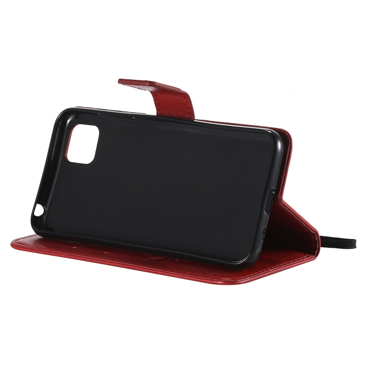 For Huawei Y5p Tree & Cat Embossed Pattern Horizontal Flip Leather Case with Holder & Card Slots & Wallet & Lanyard