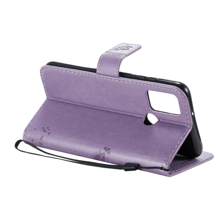 For Huawei Honor 9A Tree & Cat Embossed Pattern Horizontal Flip Leather Case with Holder & Card Slots & Wallet & Lanyard