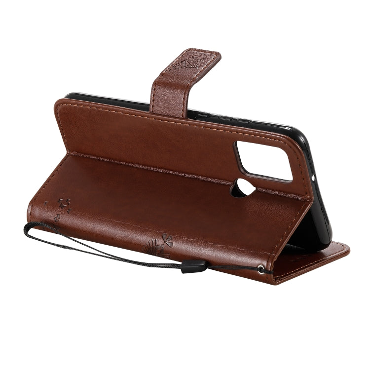 For Huawei Honor 9A Tree & Cat Embossed Pattern Horizontal Flip Leather Case with Holder & Card Slots & Wallet & Lanyard