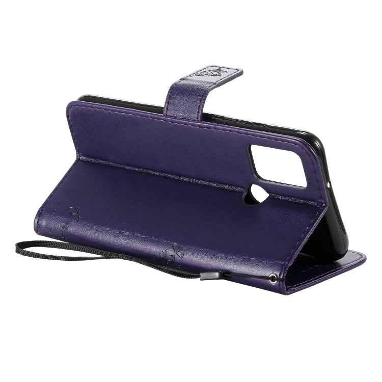 For Huawei Honor 9A Tree & Cat Embossed Pattern Horizontal Flip Leather Case with Holder & Card Slots & Wallet & Lanyard