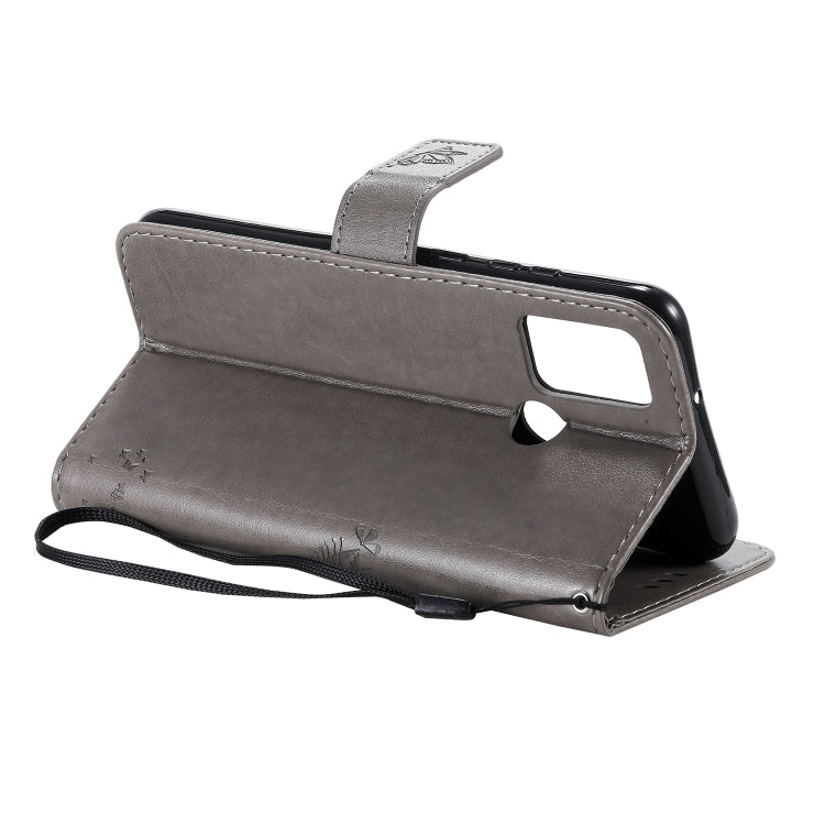 For Huawei Honor 9A Tree & Cat Embossed Pattern Horizontal Flip Leather Case with Holder & Card Slots & Wallet & Lanyard