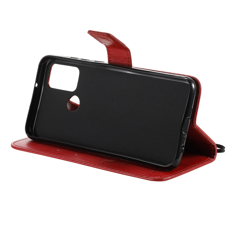 For Huawei Honor 9A Tree & Cat Embossed Pattern Horizontal Flip Leather Case with Holder & Card Slots & Wallet & Lanyard