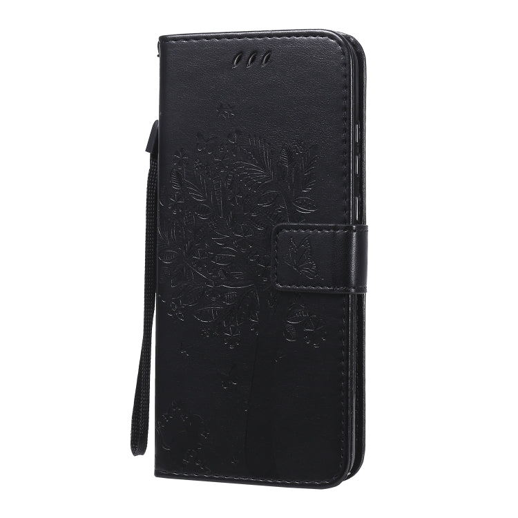 For Huawei Honor 9A Tree & Cat Embossed Pattern Horizontal Flip Leather Case with Holder & Card Slots & Wallet & Lanyard