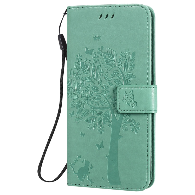 For Huawei Honor 30 Pro Tree & Cat Embossed Pattern Horizontal Flip Leather Case with Holder & Card Slots & Wallet & Lanyard