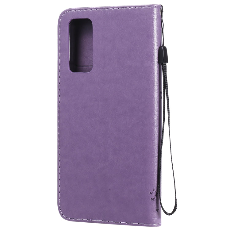 For Huawei Honor 30 Pro Tree & Cat Embossed Pattern Horizontal Flip Leather Case with Holder & Card Slots & Wallet & Lanyard