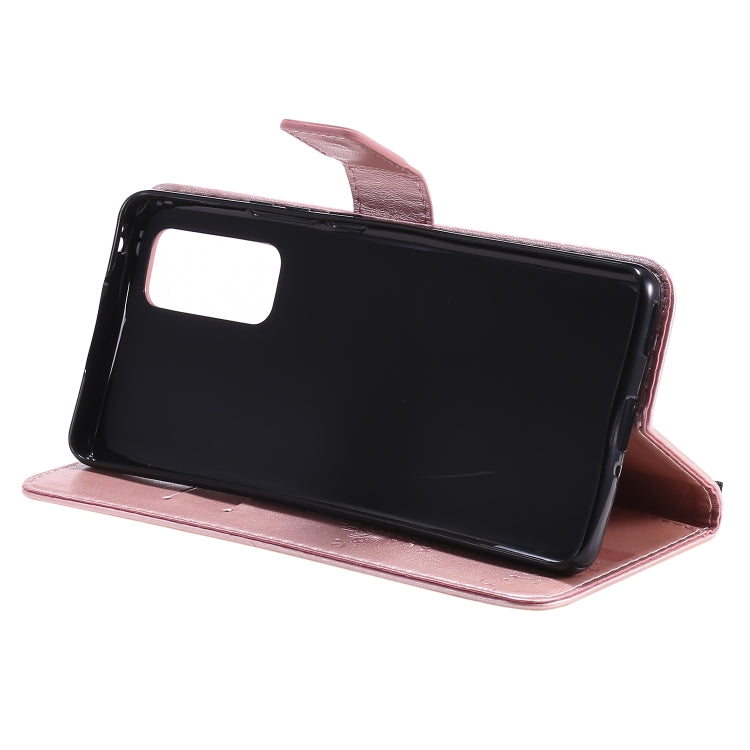 For Huawei Honor 30 Pro Tree & Cat Embossed Pattern Horizontal Flip Leather Case with Holder & Card Slots & Wallet & Lanyard