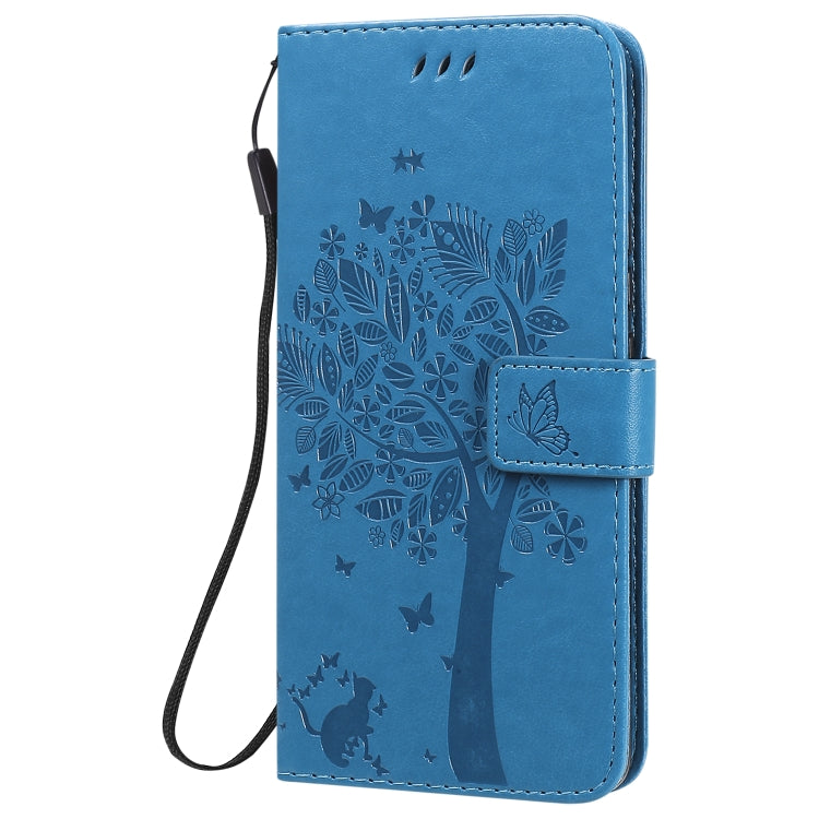 For Huawei Honor 30 Pro Tree & Cat Embossed Pattern Horizontal Flip Leather Case with Holder & Card Slots & Wallet & Lanyard