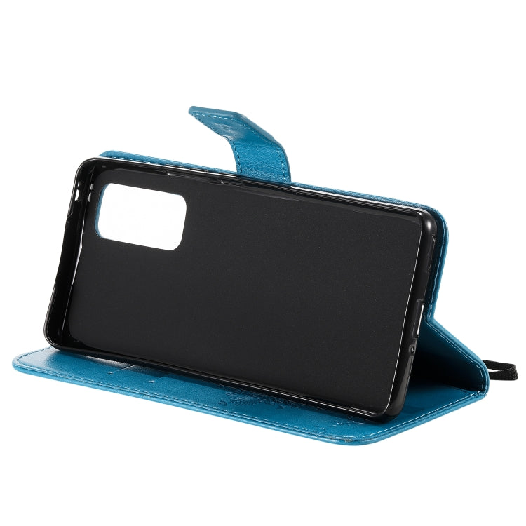 For Huawei Honor 30 Pro Tree & Cat Embossed Pattern Horizontal Flip Leather Case with Holder & Card Slots & Wallet & Lanyard