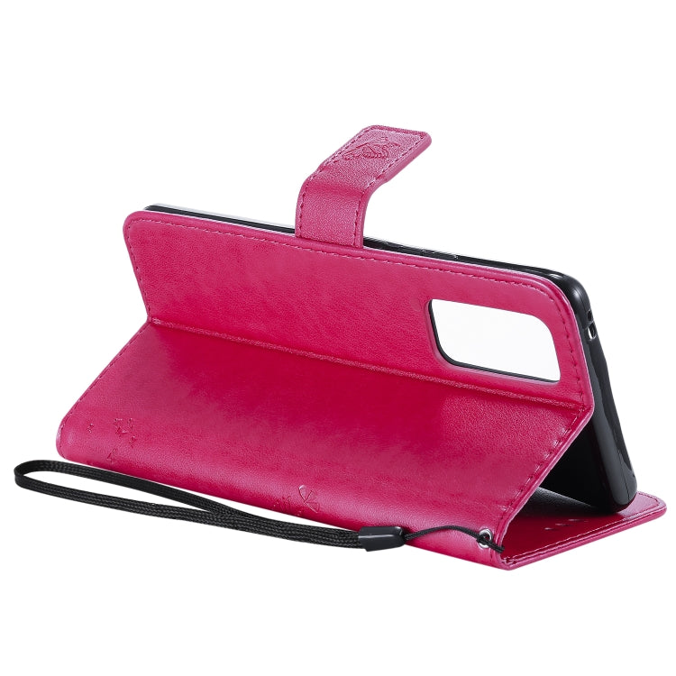 For Huawei Honor 30 Pro Tree & Cat Embossed Pattern Horizontal Flip Leather Case with Holder & Card Slots & Wallet & Lanyard