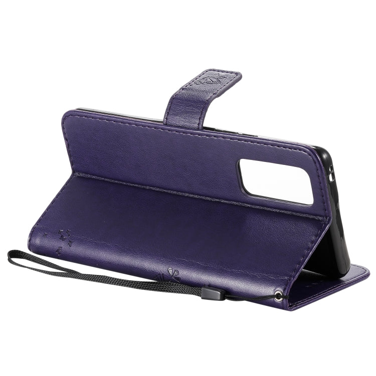 For Huawei Honor 30 Pro Tree & Cat Embossed Pattern Horizontal Flip Leather Case with Holder & Card Slots & Wallet & Lanyard