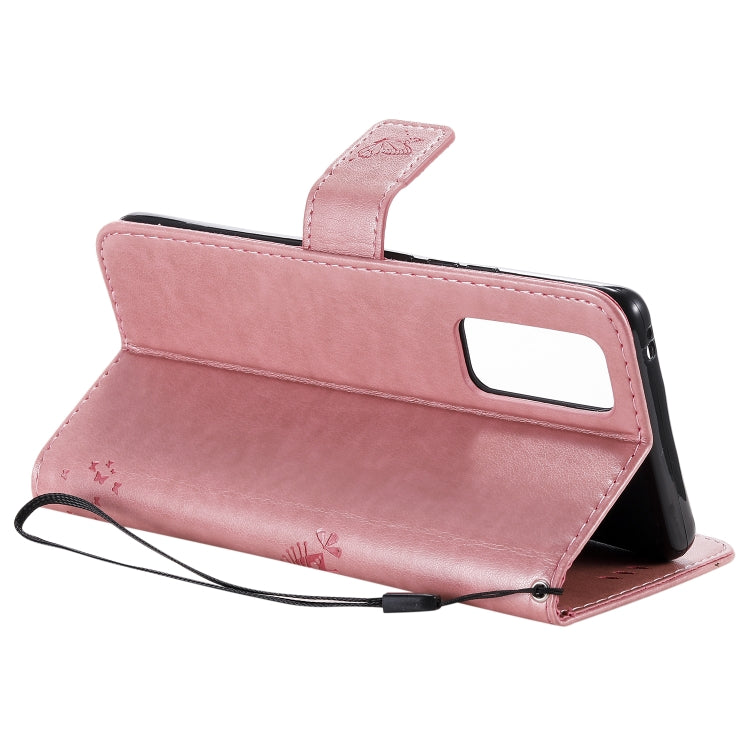 For Huawei Honor 30 Pro Tree & Cat Embossed Pattern Horizontal Flip Leather Case with Holder & Card Slots & Wallet & Lanyard