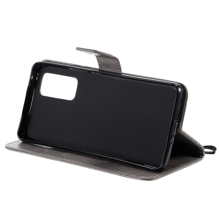 For Huawei Honor 30 Pro Tree & Cat Embossed Pattern Horizontal Flip Leather Case with Holder & Card Slots & Wallet & Lanyard