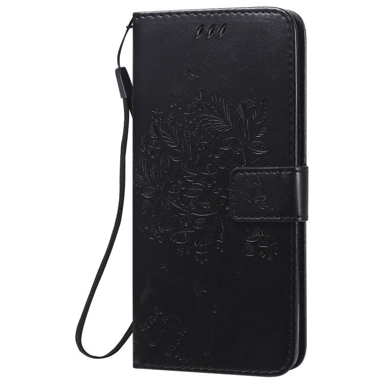 For Huawei Honor 30 Pro Tree & Cat Embossed Pattern Horizontal Flip Leather Case with Holder & Card Slots & Wallet & Lanyard