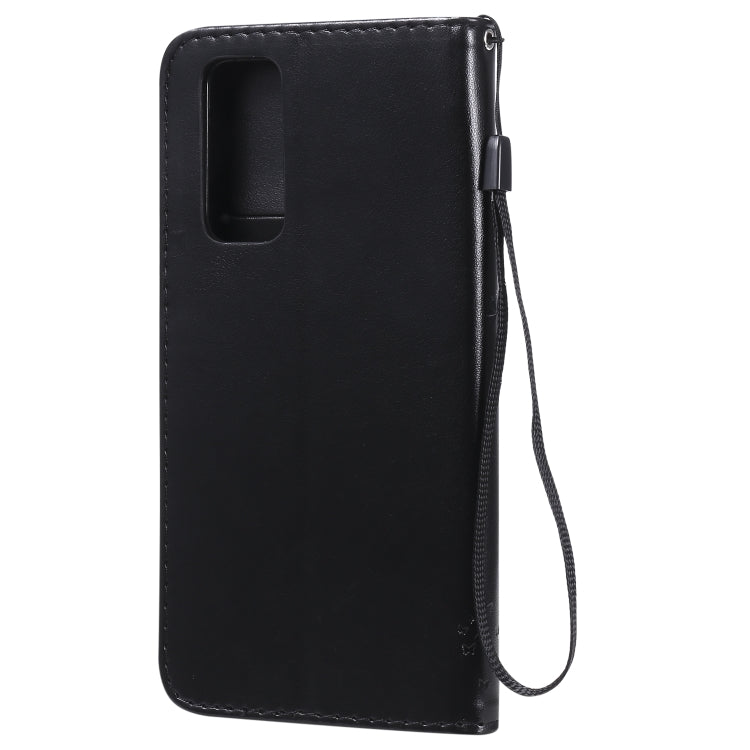 For Huawei Honor 30 Pro Tree & Cat Embossed Pattern Horizontal Flip Leather Case with Holder & Card Slots & Wallet & Lanyard