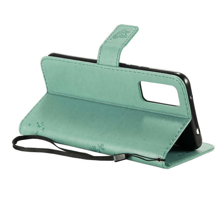 For Huawei Honor 30 Tree & Cat Embossed Pattern Horizontal Flip Leather Case with Holder & Card Slots & Wallet & Lanyard