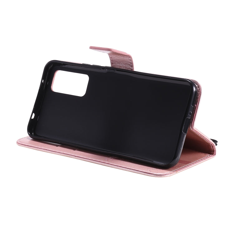 For Huawei Honor 30 Tree & Cat Embossed Pattern Horizontal Flip Leather Case with Holder & Card Slots & Wallet & Lanyard