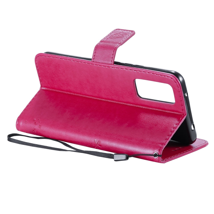 For Huawei Honor 30 Tree & Cat Embossed Pattern Horizontal Flip Leather Case with Holder & Card Slots & Wallet & Lanyard