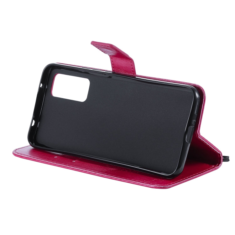 For Huawei Honor 30 Tree & Cat Embossed Pattern Horizontal Flip Leather Case with Holder & Card Slots & Wallet & Lanyard